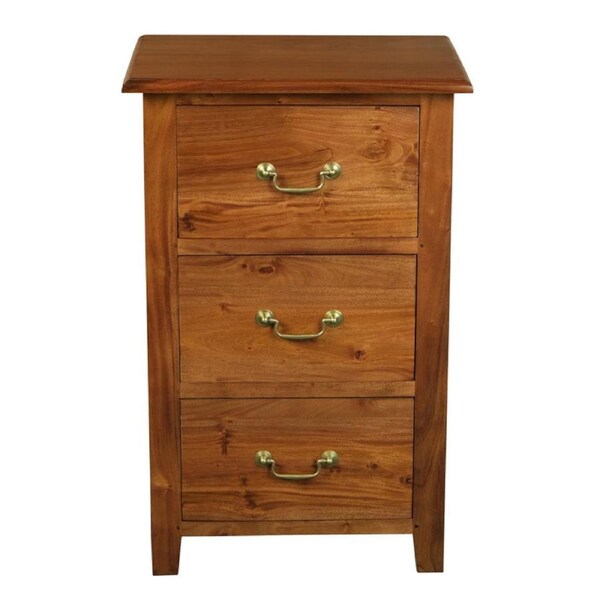 Tasmania 3 Drawer Lamp Table - Light Pecan