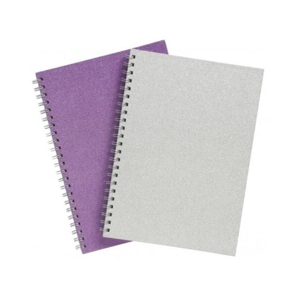 2 Pack x ColourHide A4 My Glitzy Spiral Hardcover Notebook - 160pg - Assorted Colours