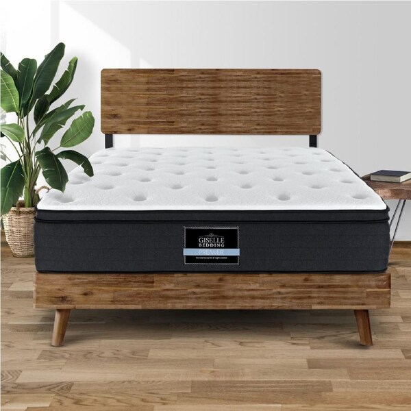 Giselle Bedding Mattress Bed 7 Zone Euro Top Pocket Spring Firm Foam Double