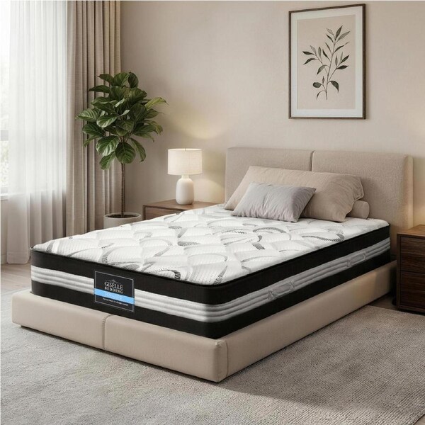 Giselle Mattress Bed 5 Zone Euro Top Pocket Spring Firm Foam 30CM Single