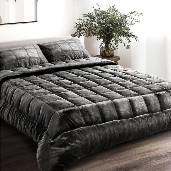 Giselle Faux Mink Quilt Comforter Throw Queen King Double Single Super King Double