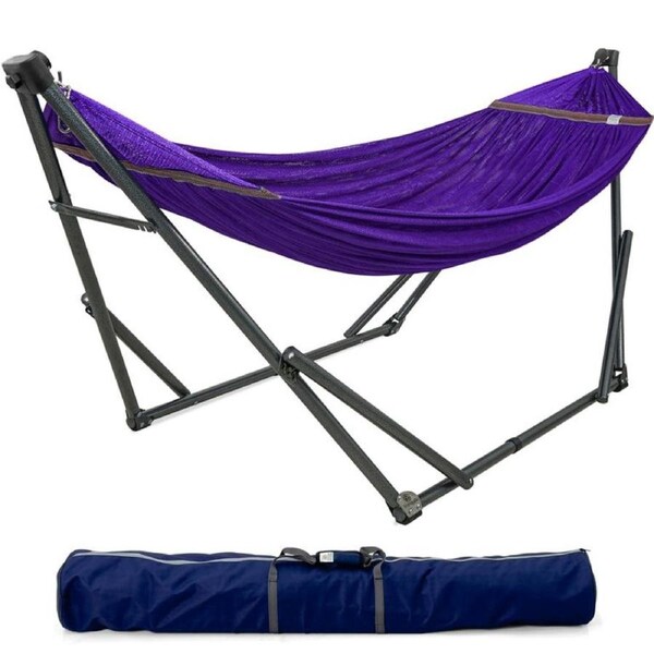 Tranquillo Original Collapsible Hammock with Stand, Purple
