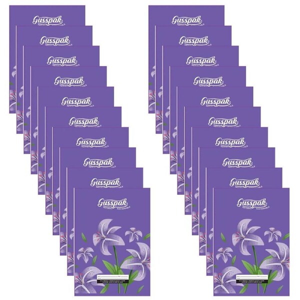 20x Gusspak 96 Page Premium A4 Exercise Book Ruled w/ Red Margin 8mm 70GSM