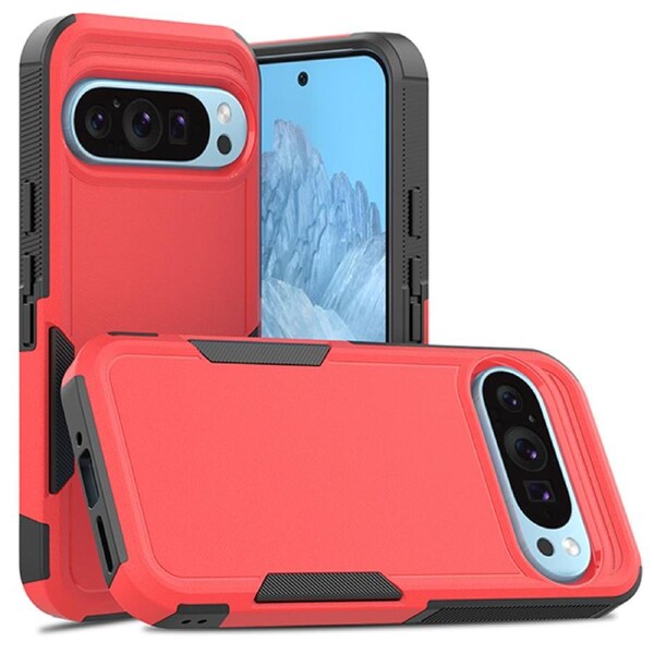 ZUSLAB for Google Pixel 9 Pro / Pixel 9 Case Rugged Defender Protective Heavy Duty Shockproof Dustproof Cover (2024) - Red