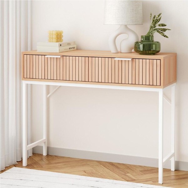 2 Drawers Artiss Console Table 92CM