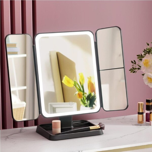 1X2X3X Embellir Tri-fold Magnifying Makeup Mirror