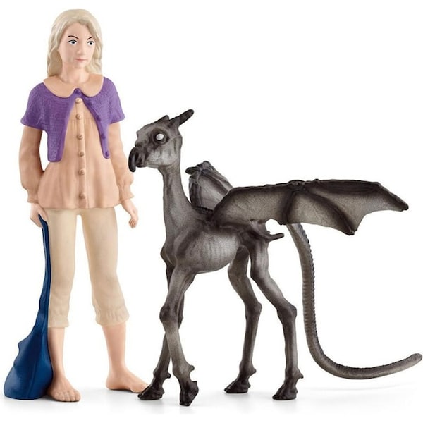 2pc Schleich 4.8'' Wizarding World Luna & Baby Thestral Figure Kids Toy Set 6+