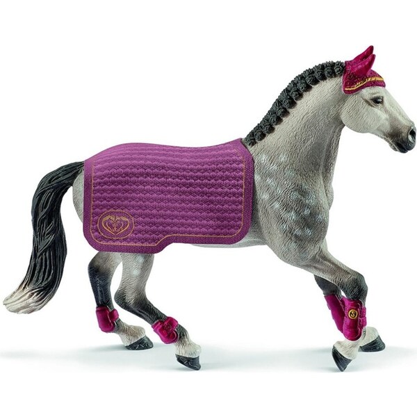Schleich 7.1'' Trakehner Mare Horse w/ Blanket Action Figure Kids Toy 5-12y