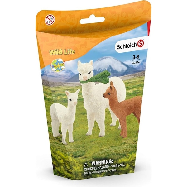 3pc Schleich 7.6'' Alpaca w/ Grass Action Figure Kids Toy Fun Play Set 3-8y