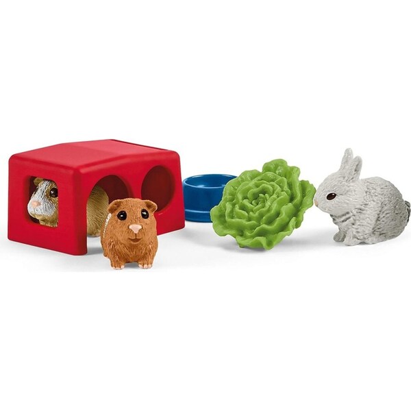 14pc Schleich Rabbit & Guinea Pig Hutch Action Figure Kids Play Toy Set 3-8y
