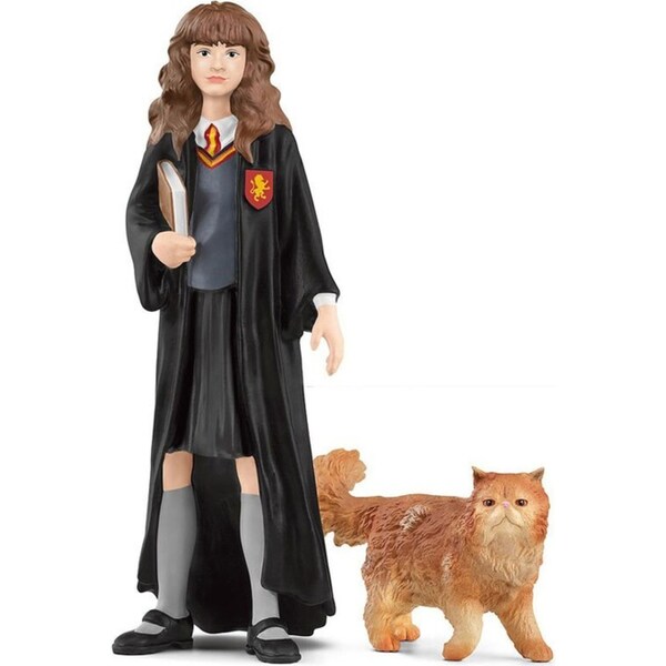 2pc Schleich Wizarding World 3.9'' Hermione & Crookshanks Figure Kids Toy 6-12y