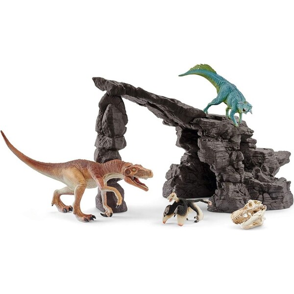 9pc Schleich Dino Set w/ Cave Action Figure Kids/Children Toy Play Set 5-12y