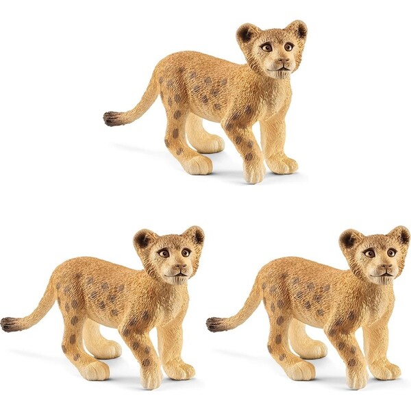 3x Schleich 3'' Lion Cub Wildlife Animal Action Figure Kids/Child Play Toy 3-8y