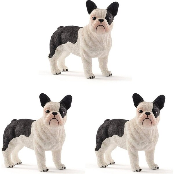 3x Schleich French Bulldog Dog Animal Action Figure Kids/Children Play Toy 3-8y