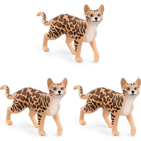 3x Schleich 3.3'' Bengal Cat Farm Animal Action Figure Kids/Child Play Toy 3-8y