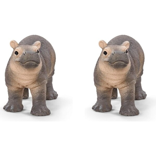 2x Schleich 2.4'' Baby Hippopotamus Wildlife Animal Action Figure Kids Toy 3-8y