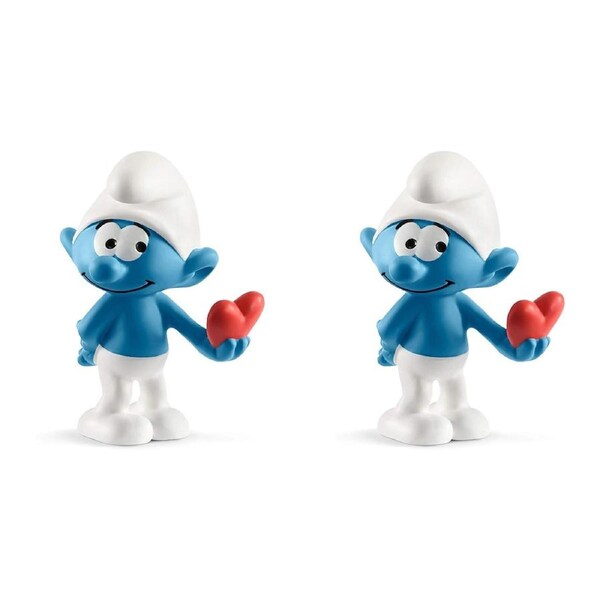 2x Schleich 2.2'' Smurf w/ Heart Action Figure Kids/Children Fun Play Toy 3-8y