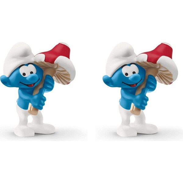 2x Schleich 2.1'' Smurf w/ Good Luck Charm Action Figure Kids/Children Toy 3-8y