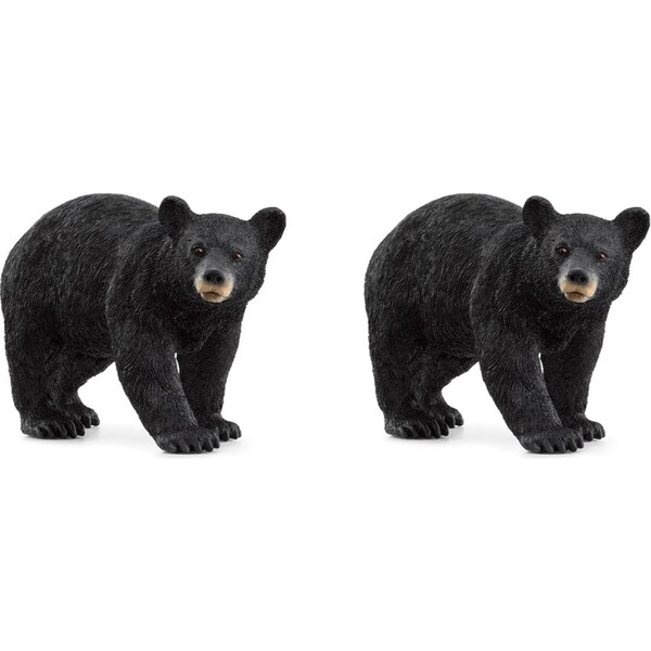 2x Schleich 4.6'' American Black Bear Animal Action Figure Kids/Child Toy 3-8y