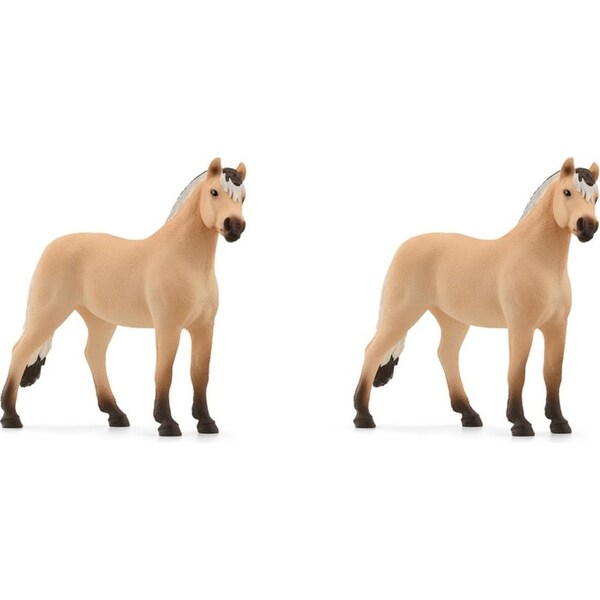 2x Schleich 5.5'' Norwegian Fjord Horse Gelding Animal Figure Kids Toy 3-8y