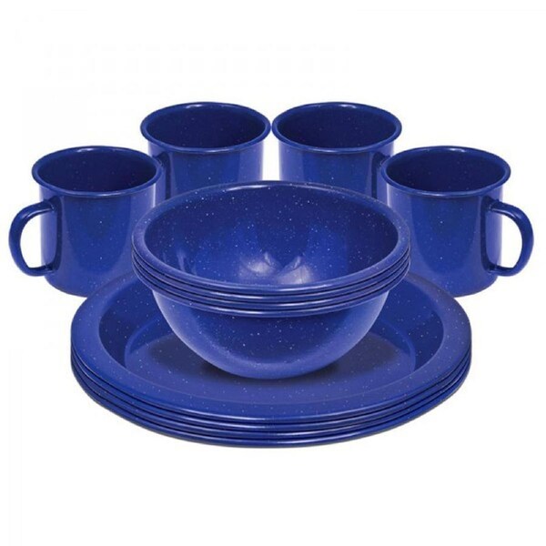 Campfire Speckled 12 Piece (4-Person) Dinner Set - Enamel Navy