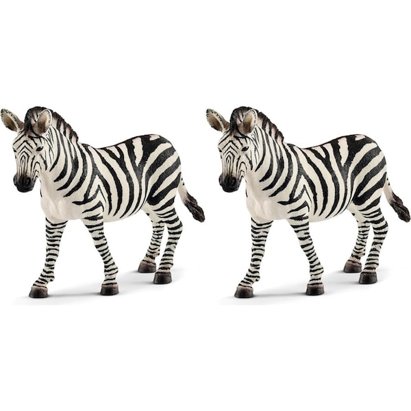 2x Schleich 4.7'' Female Zebra Wildlife Animal Action Figure Kids Play Toy 3-8y
