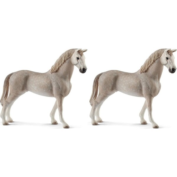 2x Schleich 5.3'' Holsteiner Gelding Horse Animal Action Figure Kids Toy 5-12y