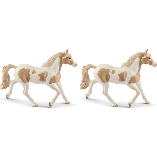 2x Schleich 5.4'' Paint Horse Mare Animal Action Figure Kids/Children Toy 5-12y
