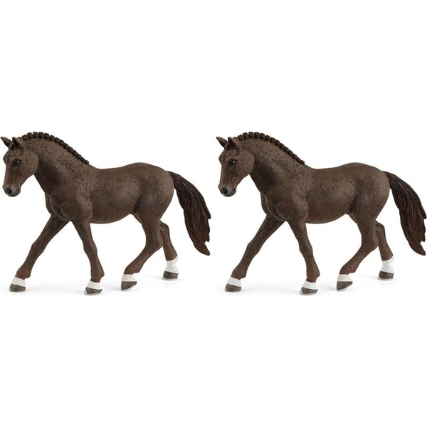 2x Schleich 4.7'' German Riding Pony Gelding Animal Action Figure Kids Toy 5-12y