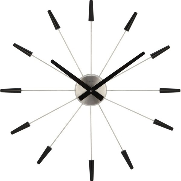 NeXtime Stainless Steel 58cm Plug-Inn Wall Clock Home/Room Decor Display Black