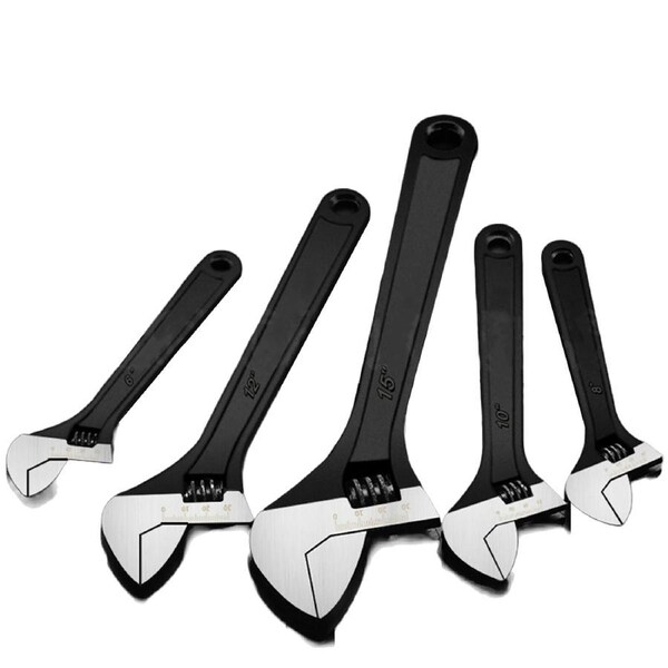 4pcs Black Coated Adjustable Spanner Wrench Set