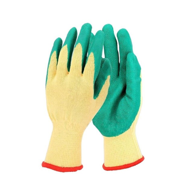 12 Pairs Rubber Coated Work Gloves Non Slip