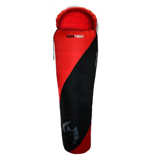 Black Wolf Campsite Summer Series +5 Synthetic Sleeping Bag - True Red