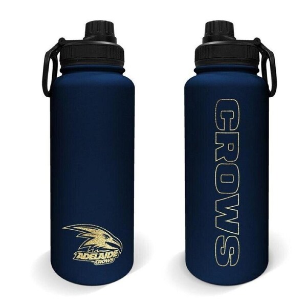 AFL Stainless Steel 960mL Drink Bottle - Adelaide Crows - Double Walled