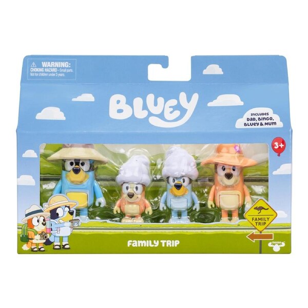Bluey Family Trip Figure 4 Pack
