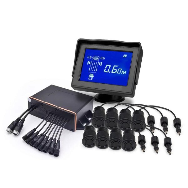 Elinz Blind Spot Detection System for Heavy Commercial Vehicles 8 Ultrasonic Sensors Driving Parking Reverse Backup Kit