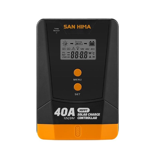 San Hima 40A MPPT Solar Charge Controller 12V 24V Regulator Inbulit Bluetooth LCD Display