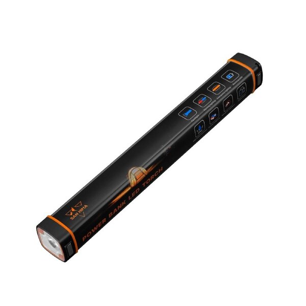 San Hima LED Torch Light Large Power Bank Flashlight Lithium USB Rechargeable