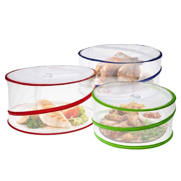 3 Pcs Pop Up Food Covers, Mesh Fly Protection, Picnic Cover
