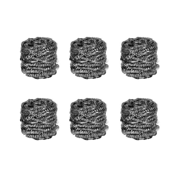 6 Pcs STAINLESS STEEL SCOURERS