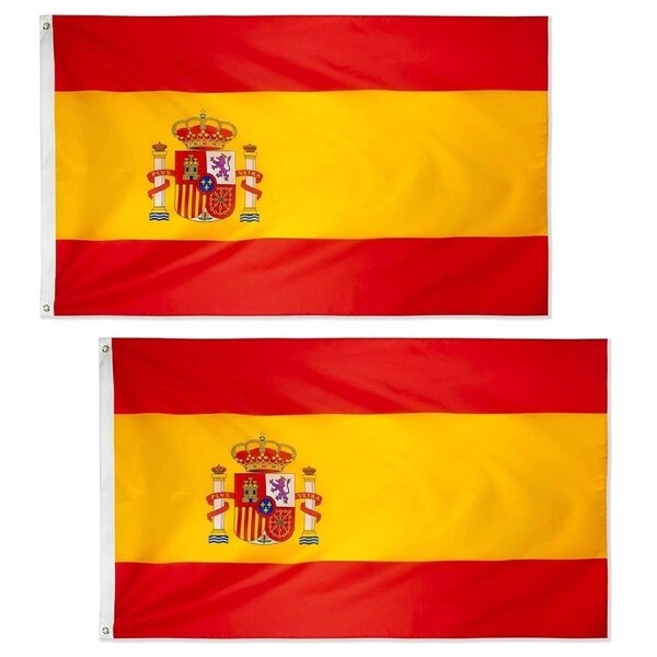 2-PACK Large Spain Spanish Flag Heavy Duty Outdoor ES 90x150cm - 3x5ft