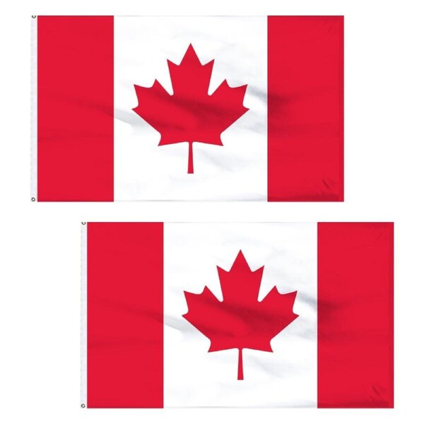 2-PACK Large Canadian Canada Flag CAN Heavy Duty Outdoor 90 X 150 CM - 3ft x 5ft