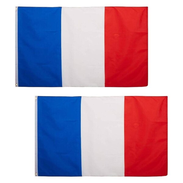 2-PACK Large French France Flag Heavy Duty Outdoor 90 X 150 CM - 3ft x 5ft