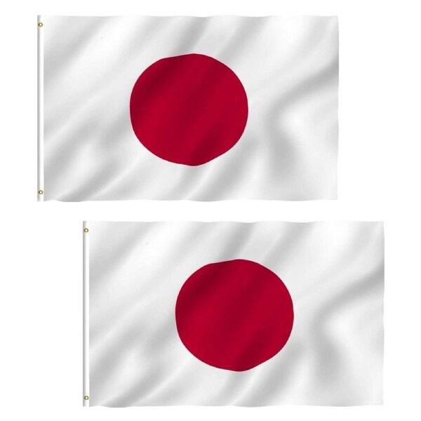 2-PACK Large Japanese Japan Flag Heavy Duty Outdoor 90 X 150 CM - 3ft x 5ft