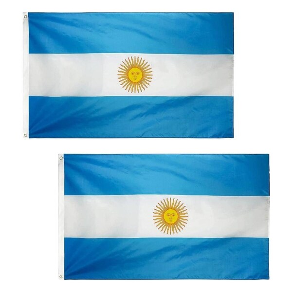 2-PACK Large Argentina Argentinian Flag Heavy Duty Outdoor 90 X 150 CM - 3ft x 5ft