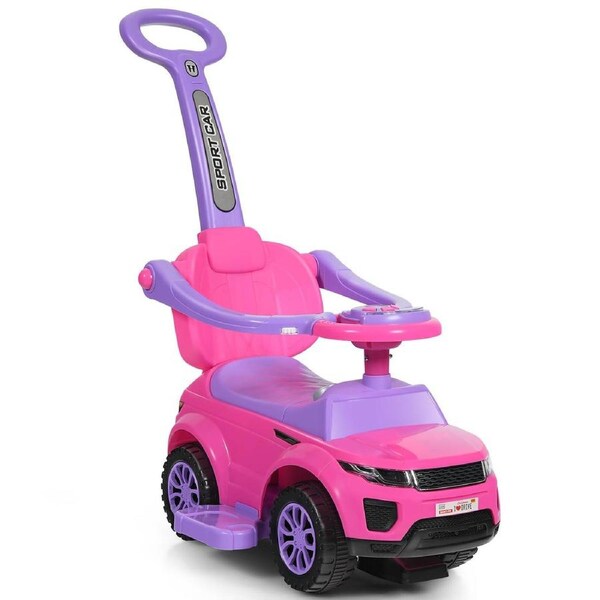 Costway Ride On Push Car Sliding Walking Car Toy w/Guardrails Pink