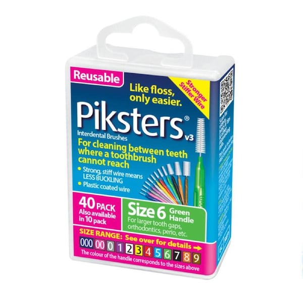 Piksters(R) Interdental Brushes Green Size 6 40 Pack