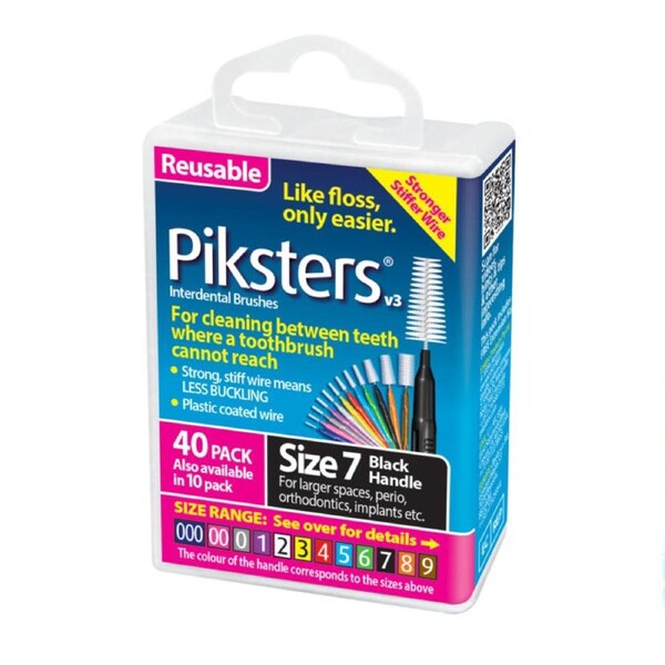 Piksters(R) Interdental Brushes Black Size 7 40 Pack