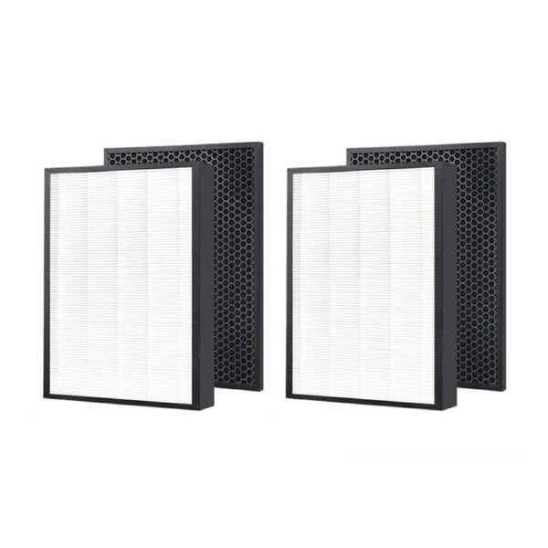 2pcs FY2420/30 Active Carbon & 2pcs FY2422/30 HEPA Filter, Compatible with Philips NanoProtect 2000 and 2000i Series Air Purifiers