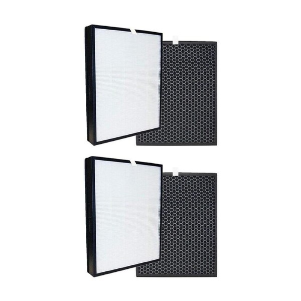 2pcs FY3432/10 Active Carbon & 2pcs FY3433/10 HEPA Filter, Compatible with Philips NanoProtect 3000 and 3000i Series Air Purifiers